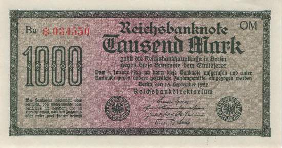 1000 Mark 1922 ro.75q OM